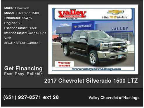 2017 Chevrolet Chevy Silverado 1500 LTZ - cars & trucks - by dealer... for sale in Hastings, MN