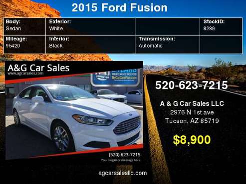 2015 Ford Fusion SE 4dr Sedan for sale in Tucson, AZ