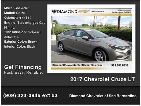2017 Chevrolet Chevy Cruze Lt __SAVE $$$___ - cars & trucks - by... for sale in San Bernardino, CA