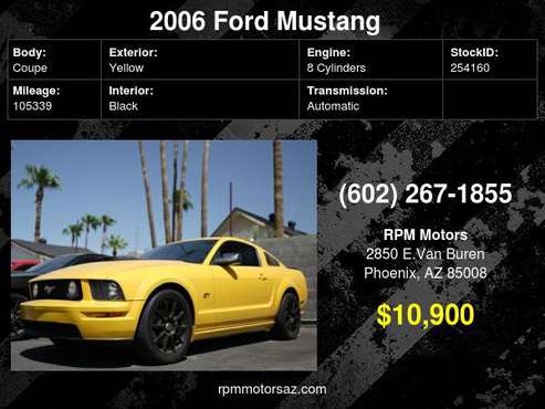 2006 Ford Mustang GT Deluxe 5SPD! - cars & trucks - by dealer -... for sale in Phoenix, AZ