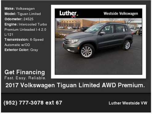 2017 Volkswagen VW Tiguan Limited AWD Premium Pkg. - cars & trucks -... for sale in St Louis Park, MN
