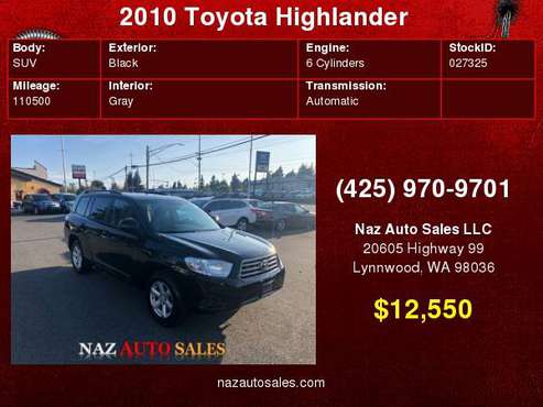 2010 Toyota Highlander for sale in Lynnwood, WA
