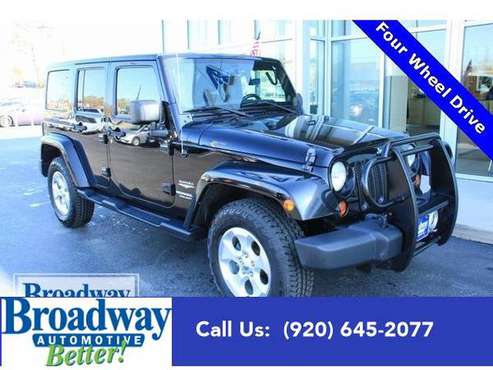2013 Jeep Wrangler SUV Unlimited Sahara - Jeep Black - cars & trucks... for sale in Green Bay, WI
