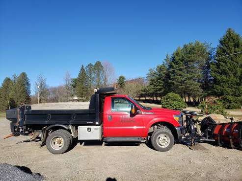 2016 Ford F350 Dump Truck with Plow and Spreader - cars & trucks -... for sale in Pottersdale, NY