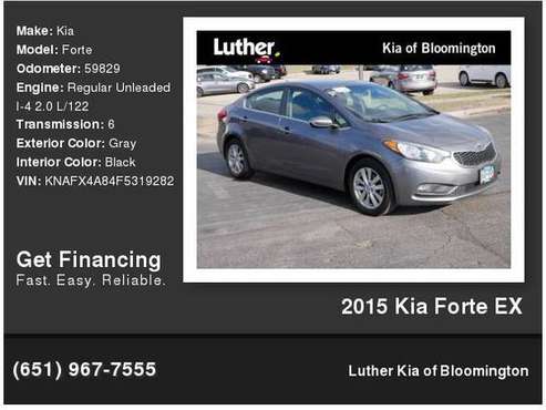 2015 Kia Forte EX - - by dealer - vehicle automotive for sale in Bloomington, MN
