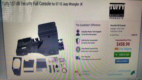 Jeep Wrangler Console 2007-2010 for sale in Rock Spring, TN