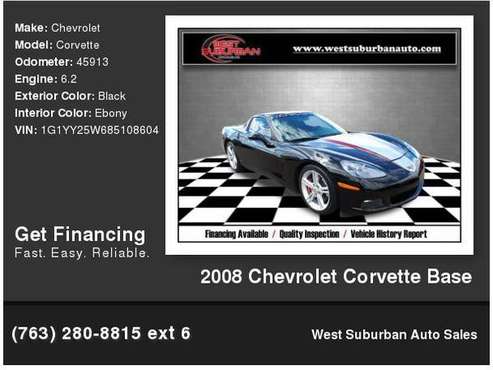 2008 Chevrolet Chevy Corvette Base - - by dealer for sale in Buffalo, MN