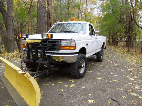 1996 FORD F350 4x4 w/ 8 ft PLOW-SOLD!!!! - cars & trucks - by owner... for sale in Rensselaer, NY