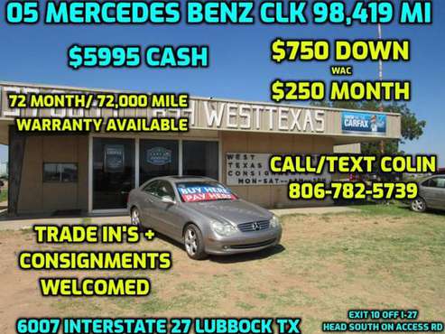 2005 MERCEDES-BENZ CLK 320C for sale in Lubbock, TX