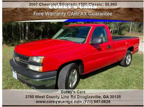 2007 Chevrolet Silverado 1500 Classic W/T 95271 Miles - cars &... for sale in Douglasville, GA