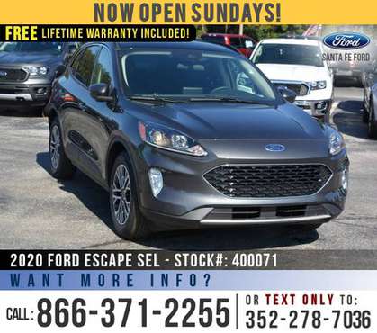 ‘20 Ford Escape SEL SUV *** SAVE Over $5,000 off MSRP! *** - cars &... for sale in Alachua, FL