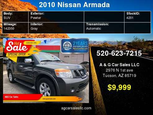2010 Nissan Armada SE 4x4 4dr SUV for sale in Tucson, AZ