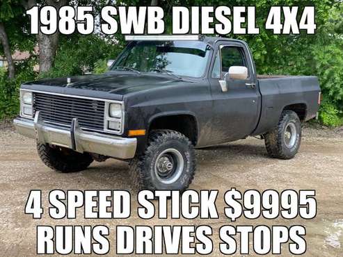 1985 K10 SWB Diesel 4x4 4 speed Runs drives stops for sale in Dallas, TX