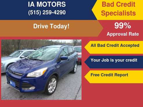 2013 FORD ESCAPE SE *FR $499 DOWN GUARANTEED FINANCE 4WD *EVERYONE... for sale in Des Moines, IA