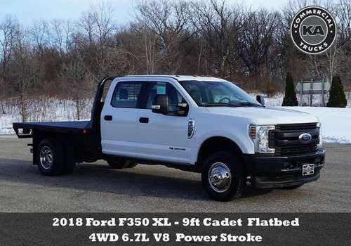 2018 Ford F350 XL 4x4 - 9ft Steel Flatbed - 4WD 6.7L V8 Power Stroke... for sale in Dassel, MN
