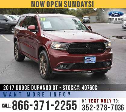 ‘17 Dodge Durango GT SUV *** Sunroof, GPS, Leather, 3rd Row *** -... for sale in Alachua, FL