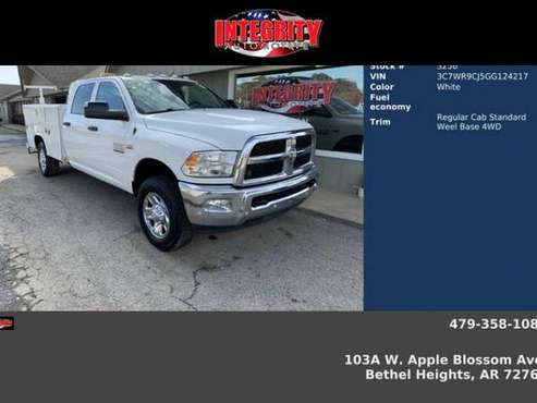 2016 RAM 3500 Crew Cab Utility White - - by dealer for sale in Bethel Heights, AR