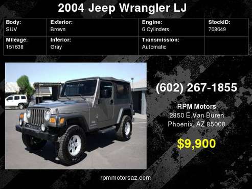 2004 Jeep Wrangler Sport LJ for sale in Phoenix, AZ