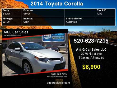 2014 Toyota Corolla LE 4dr Sedan for sale in Tucson, AZ