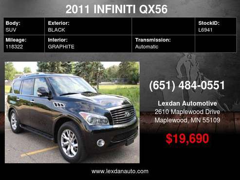 2011 INFINITI QX56 ONE OWNER AWD QX56 with - cars & trucks - by... for sale in Maplewood, MN