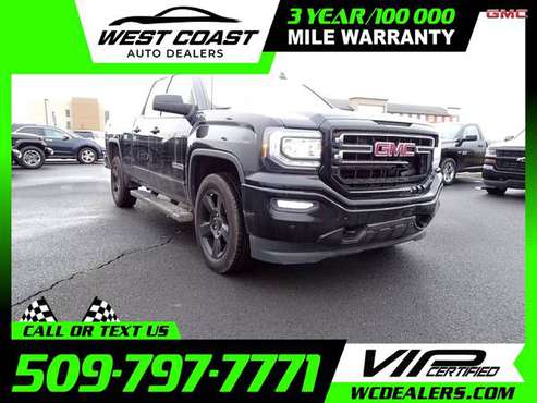 422/mo - 2017 GMC Sierra 1500 ElevationExtended Cab for sale in Moses Lake, WA