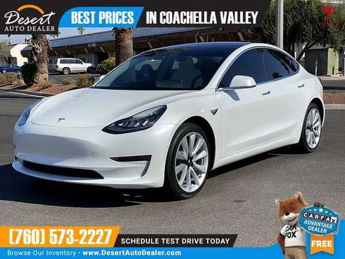 2018 Tesla Model 3 7,000 MILES AutoPilot 1 OWNER Mid Range Battery S... for sale in Palm Desert , CA
