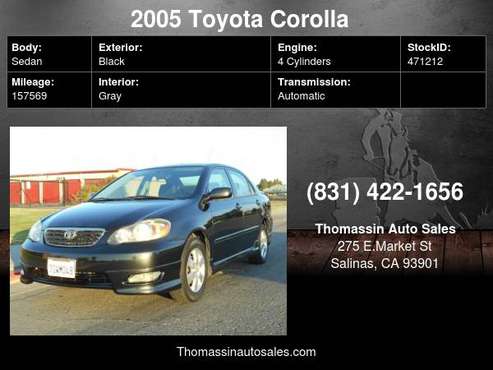 2005 Toyota Corolla 4dr Sdn S Auto - cars & trucks - by dealer -... for sale in Salinas, CA