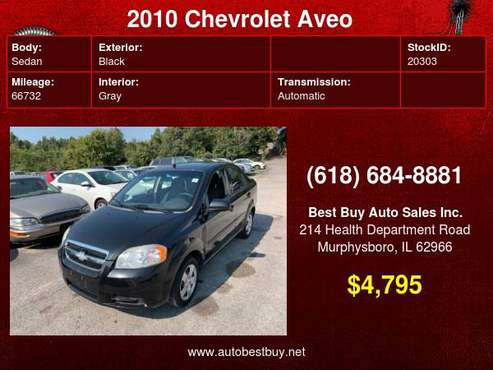 2010 Chevrolet Aveo LT 4dr Sedan w/1LT Call for Steve or Dean - cars... for sale in Murphysboro, IL