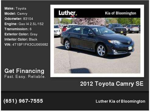 2012 Toyota Camry SE - - by dealer - vehicle for sale in Bloomington, MN