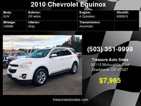 2010 Chevrolet Equinox LT AWD 4dr SUV w/2LT, must see ! for sale in Gladstone, OR