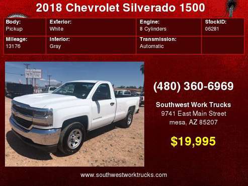 2018 Chevrolet Silverado 1500 2WD Reg Cab 133.0 Work Truck for sale in Mesa, AZ
