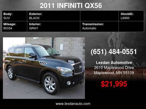 2011 INFINITI QX56 AWD LEATHER MOONROOF with - cars & trucks - by... for sale in Maplewood, MN