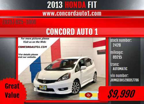 HONDA FIT *WE FINANCE* *WELL SERVICED* *LOCAL CAR* *CLEAN CARFAX* for sale in Concord CA 94520, CA