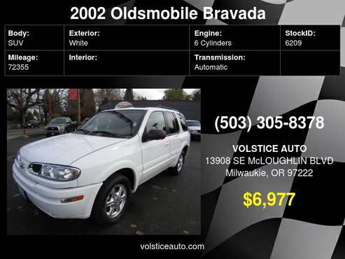 2002 Oldsmobile Bravada AWD *WHITE* 72K MILES RARE FIND !! - cars &... for sale in Milwaukie, OR