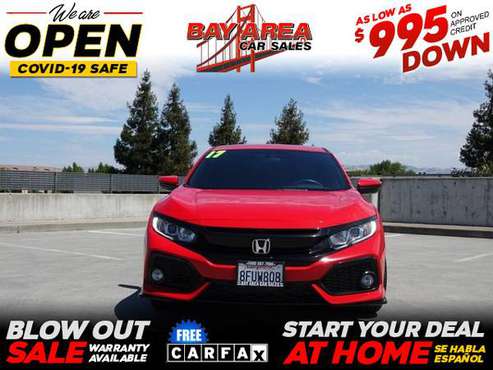 2017 Honda Civic Sport 4dr Hatchback CVT - cars & trucks - by dealer... for sale in San Jose, CA
