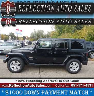 2007 Jeep Wrangler Unlimited Sahara - Finance Low - cars & trucks -... for sale in Oakdale, MN