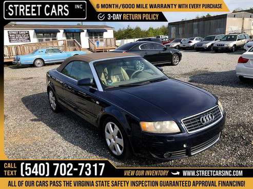 2006 Audi A4 A 4 A-4 2dr 2 dr 2-dr Cabriolet 1 8T 1 8 T 1 8-T CVT for sale in Fredericksburg, District Of Columbia