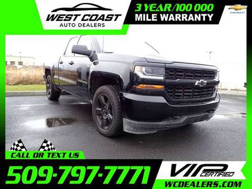 381/mo - 2017 Chevrolet Silverado 1500 CustomExtended Cab - cars & for sale in Moses Lake, WA