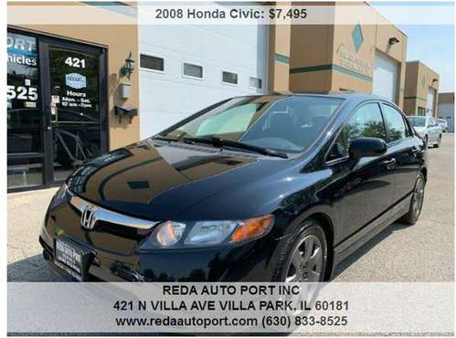 2008 Honda Civic LX 4dr Sedan 5A 111433 Miles - cars & trucks - by... for sale in Villa Park, IL