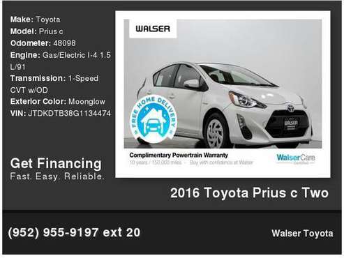 2016 Toyota Prius c Two - cars & trucks - by dealer - vehicle... for sale in Bloomington, MN