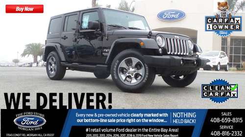 2017 JEEP WRANGLER UNLIMITED SAHARA! 1 OWNER! ONLY 37K MILES! - cars... for sale in Morgan Hill, CA