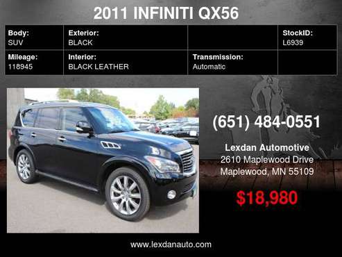 2011 INFINITI QX56 QX56 AWD LEATHER MOONROOF with - cars & trucks -... for sale in Maplewood, MN
