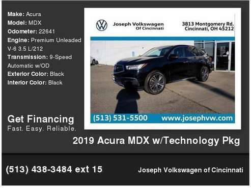 2019 Acura MDX w/Technology Pkg - - by dealer for sale in Cincinnati, OH