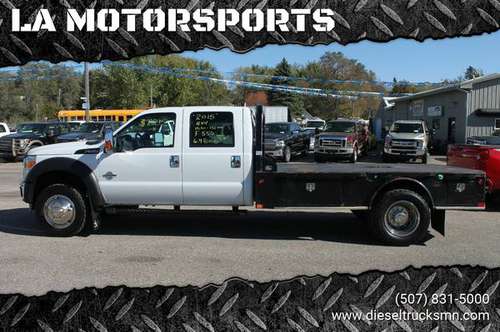 2015 FORD F-550 CREW CAB 11' FLAT BED 6.7 DIESEL 4X4 152K MILES XL+ for sale in WINDOM, MN