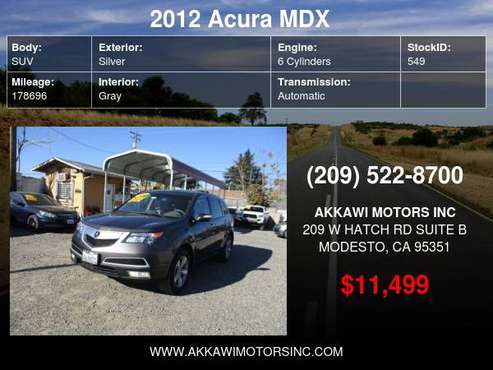 2012 Acura MDX AWD 4dr Tech Pkg - cars & trucks - by dealer -... for sale in Modesto, CA
