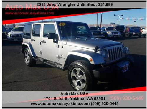 2018 Jeep Wrangler Unlimited Sahara 4x4 4dr SUV 23971 Miles for sale in INTERNET PRICED CALL OR TEXT JIMMY 509-9, WA