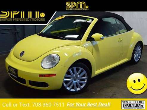 2008 VW Volkswagen New Beetle SE Convertible YELLOW for sale in Merrillville, IL
