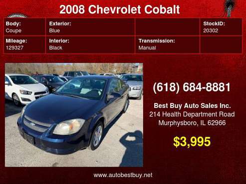 2008 Chevrolet Cobalt LS 2dr Coupe Call for Steve or Dean - cars &... for sale in Murphysboro, IL