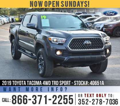 ‘19 Toyota Tacoma 4WD TRD Sport *** Backup Camera, Cruise, 4X4 *** -... for sale in Alachua, FL