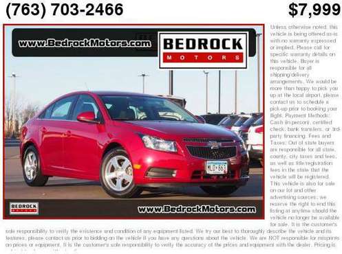 2012 Chevrolet Chevy Cruze LT w/1LT - cars & trucks - by dealer -... for sale in Rogers, MN